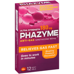 Phazyme Anti-Gas, Ultra Strength, 180 mg, Soft Gels - 12 EA