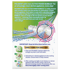 Polident Overnight Whitening Antibacterial Dental Appliance Cleanser Tablets (30 ct)