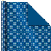 Hallmark Ejr1297 Navy/White Dots Reversible Wrapping Paper Roll, 25 Sq. ft.