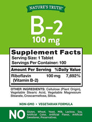 Nature's Truth Vitamin B- 2, 100 mg, 100 Tabs