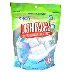 Clean Home Concentrated Dishwasher Detergent Dish Packs - 12 Ct