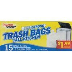 Home Smart 13 gal. Tall Kitchen White Trash Bag (12-Count)