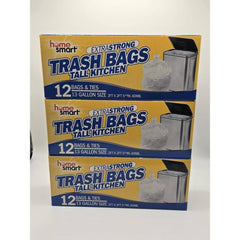 Home Smart 13 gal. Tall Kitchen White Trash Bag (12-Count)