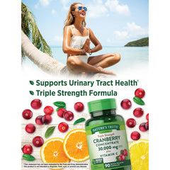 Nature's Truth Ultra Triple Strength Cranberry Concentrate Plus Vitamin C - 90 Capsules