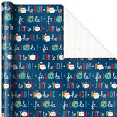 Fa La La Festive Messages Christmas Wrapping Paper, 45 Sq. ft.