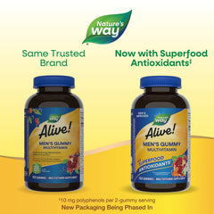 Alive! Men's Gummy Multivitamin | Nature's Way 60 Gummies / Fruit
