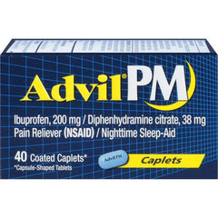 Advil PM Ibuprofen/Pain Reliever/Nighttime Sleep-Aid, Coated Caplets - 40 count