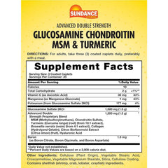 Sundance Vitamins Glucosamine Chondroitin + MSM Caplets, 60 Count