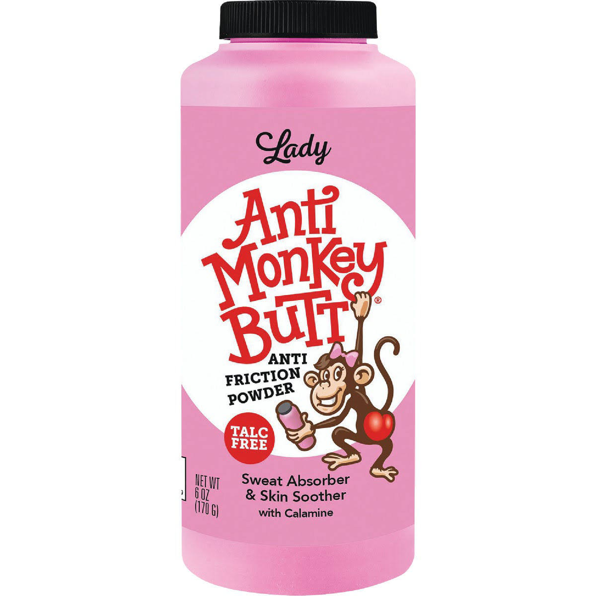 Anti Monkey Butt Lady Anti Friction Powder with Calamine - 6 oz bottle