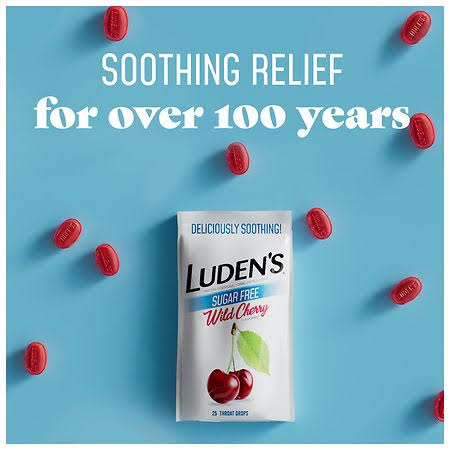 Luden's Sugar Free Wild Cherry Throat Drops 25 Count