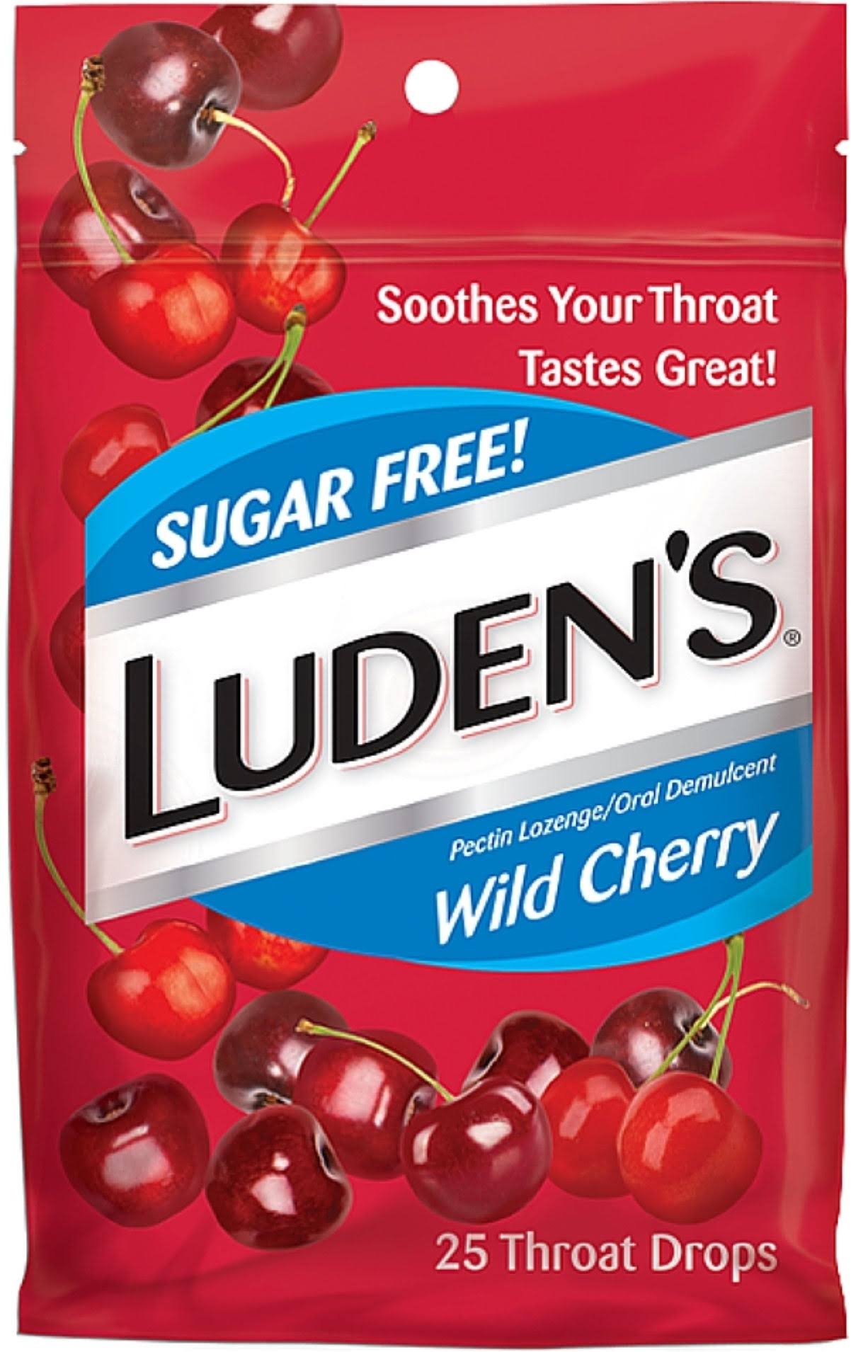 Luden's Sugar Free Wild Cherry Throat Drops 25 Count
