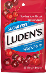 Luden's Sugar Free Wild Cherry Throat Drops 25 Count