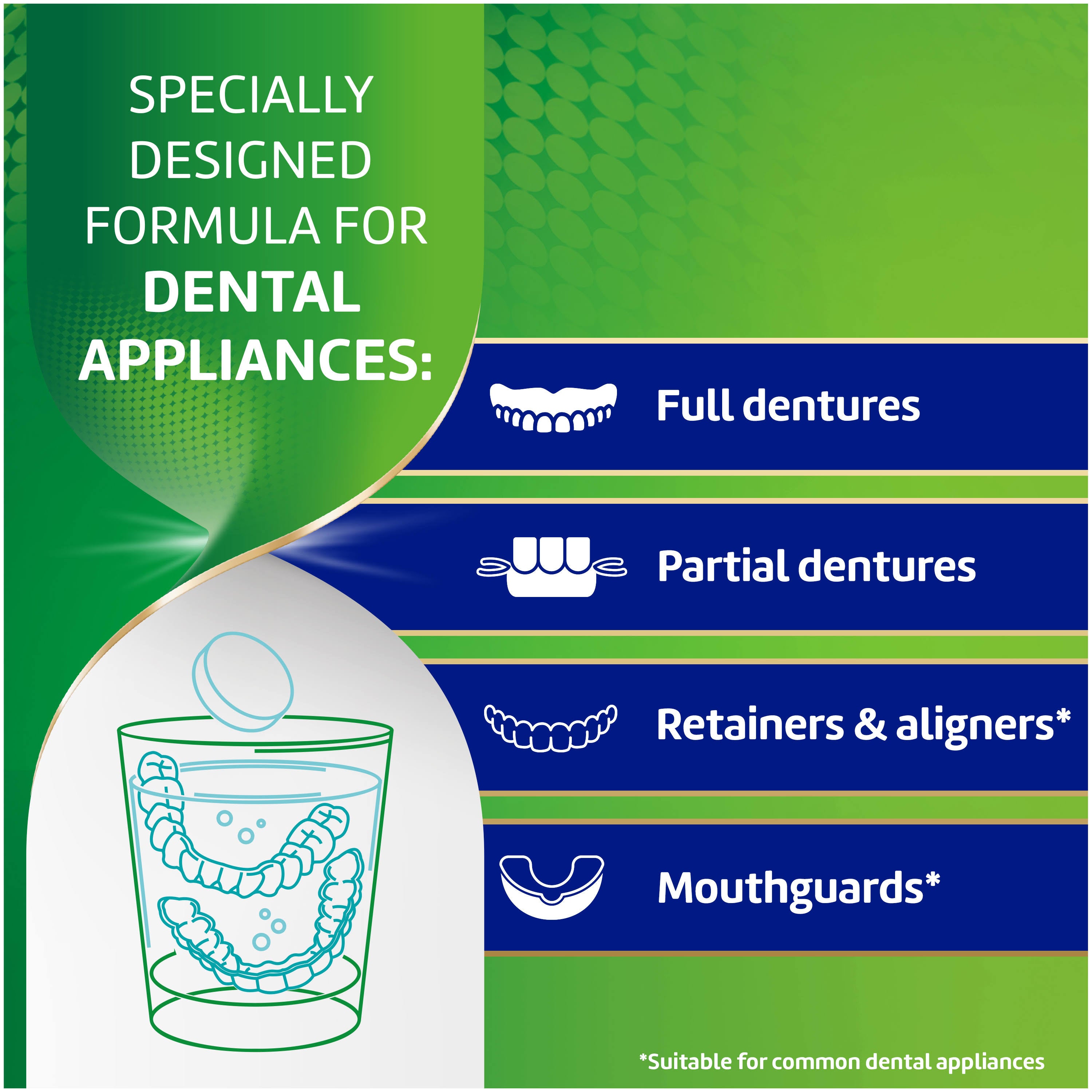 Polident Overnight Whitening Antibacterial Dental Appliance Cleanser Tablets (30 ct)