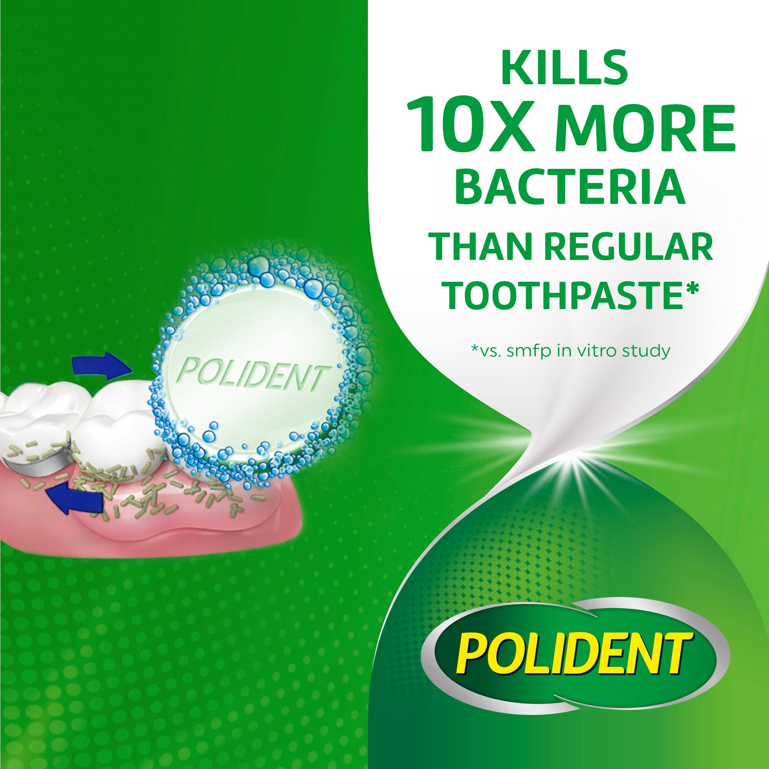 Polident Overnight Whitening Antibacterial Dental Appliance Cleanser Tablets (30 ct)
