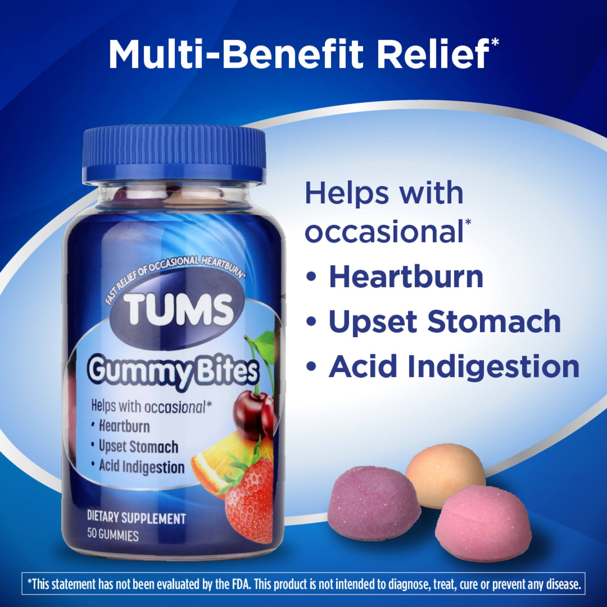 Tums Assorted Fruit Gummy Bites, 50 Ct