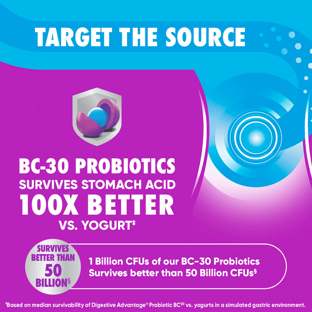 Digestive Advantage Probiotic Gummies, Natural Fruit - 60 count