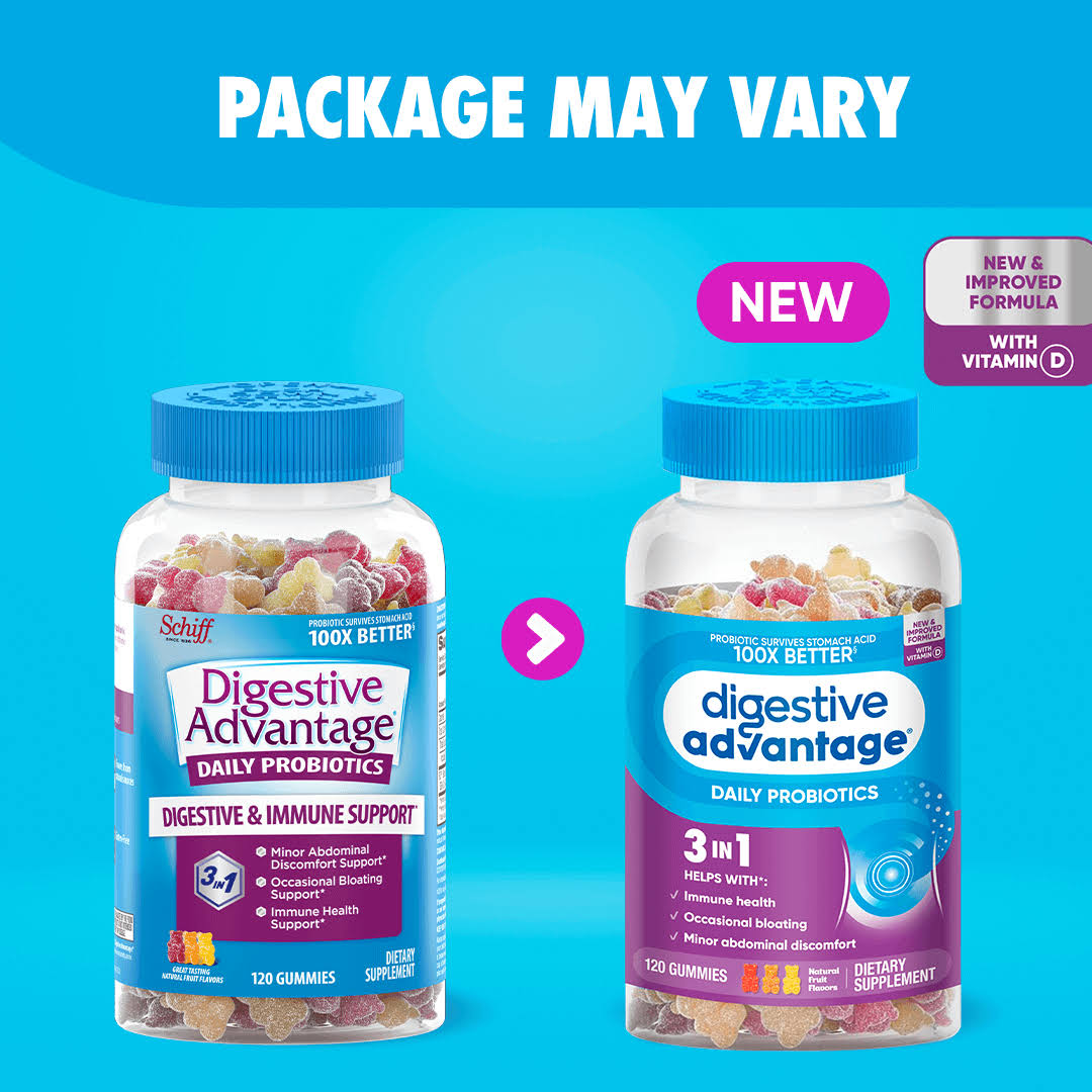 Digestive Advantage Probiotic Gummies, Natural Fruit - 60 count