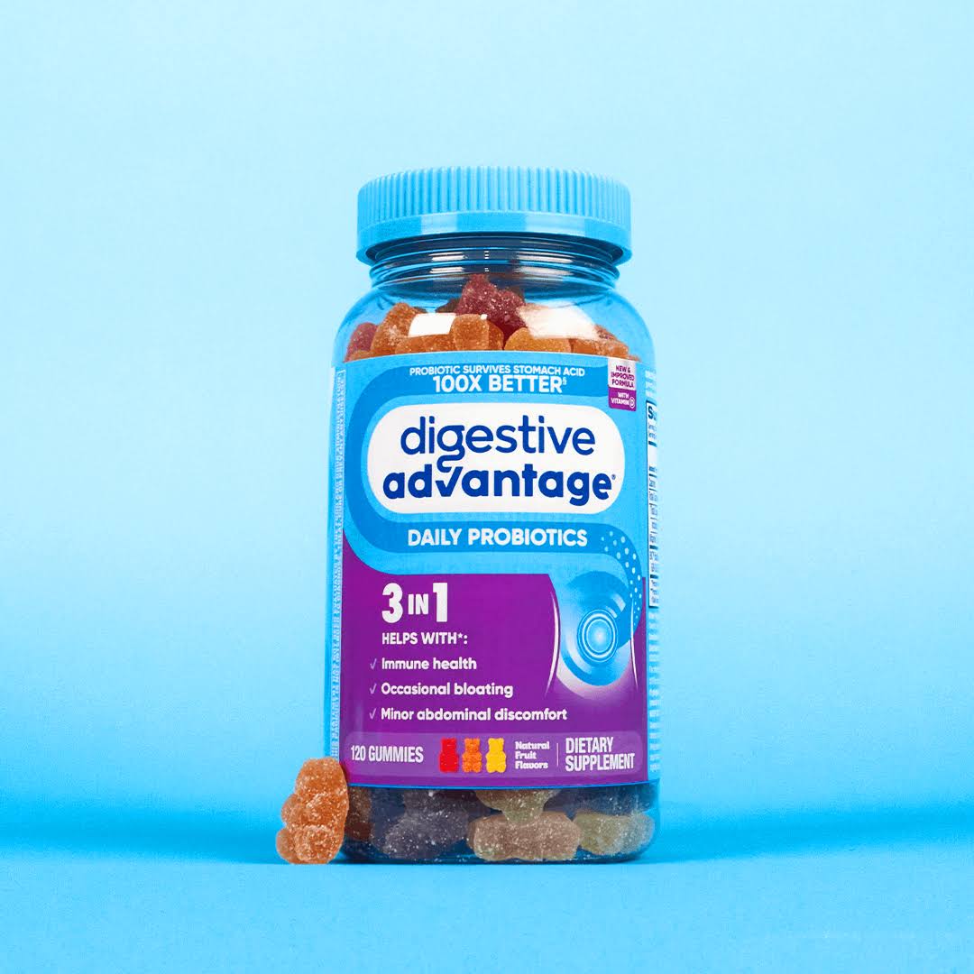 Digestive Advantage Probiotic Gummies, Natural Fruit - 60 count