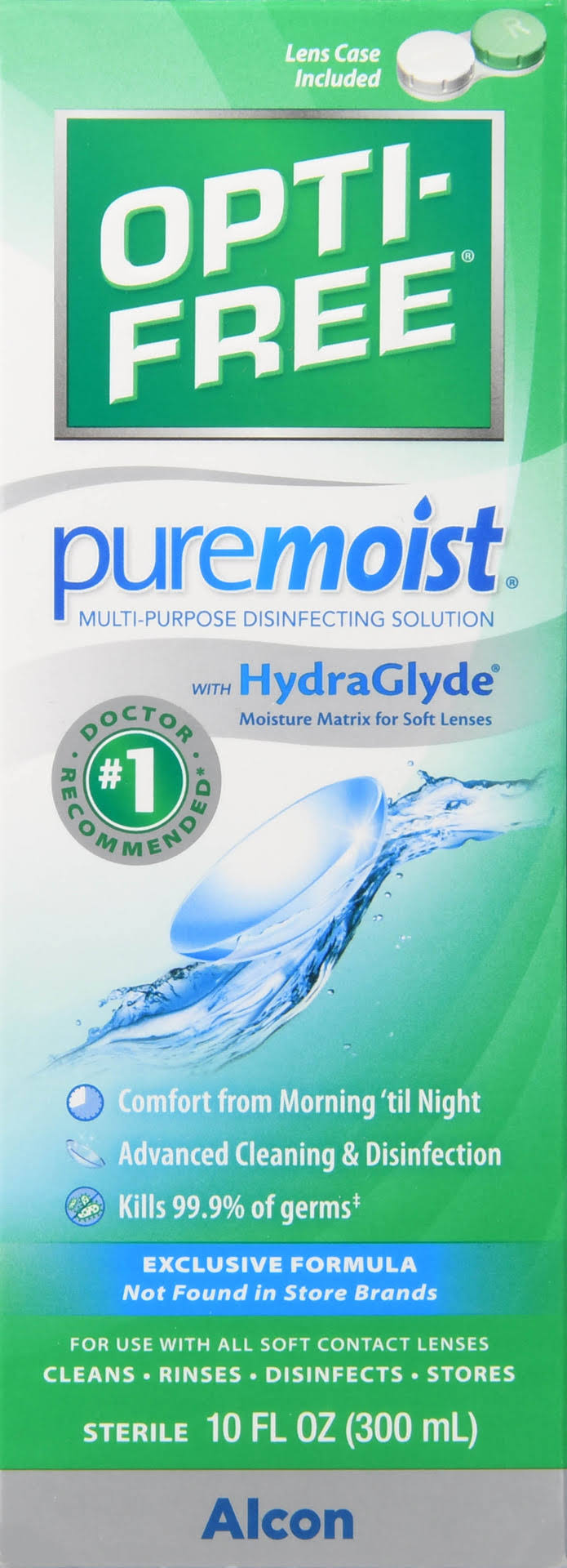 Opti-Free Puremoist Multi-Purpose Disinfecting Solution All Day Comfort - 10 fl oz bottle