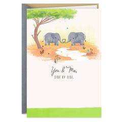 Hallmark Anniversary Card, You & Me Side by Side Elephants Anniversary Card
