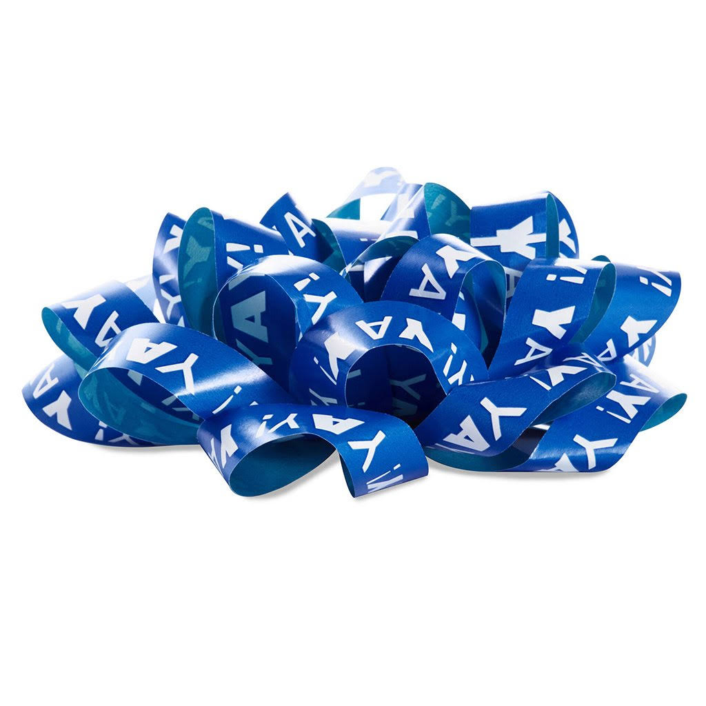 4.6" Blue Yay!/Aqua Recyclable Gift Bow