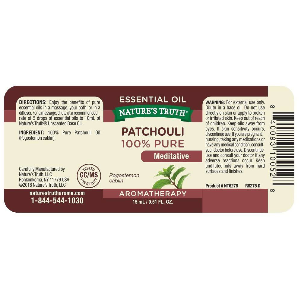 Nature's Truth Essential Oil, Patchouli, 0.51 Fluid Ounce