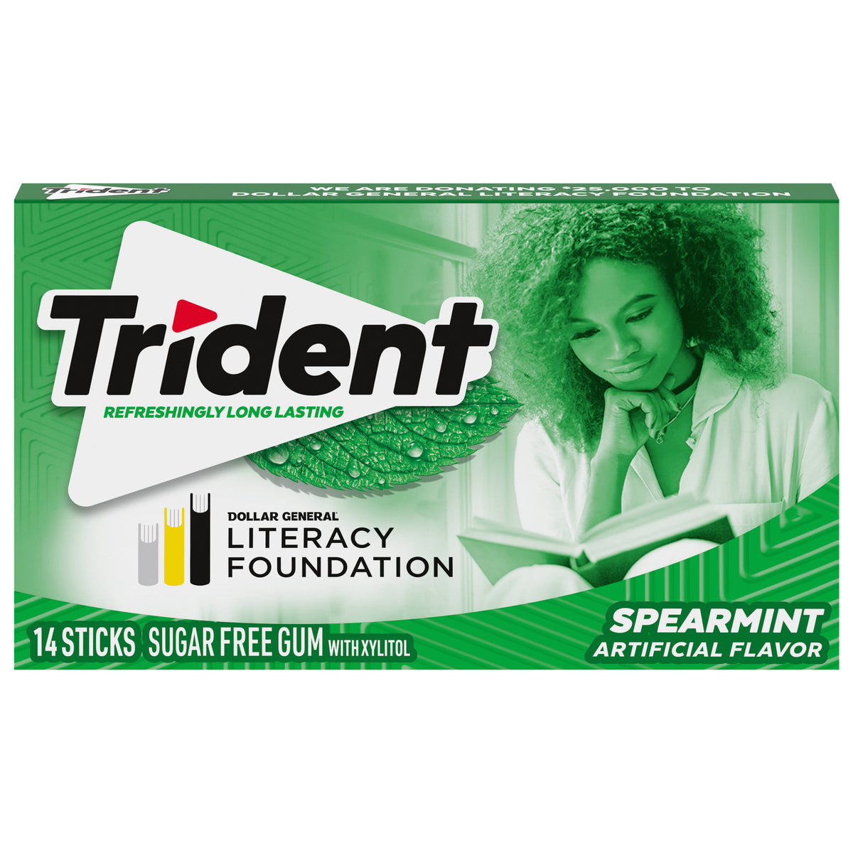 Trident Sugar Free Spearmint Gum 14 Count Package