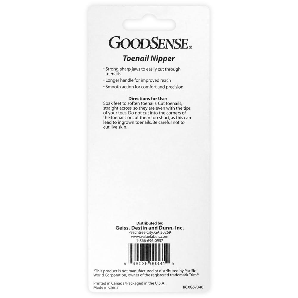 Goodsense Toenail Nipper Easy Grip - Case of 36