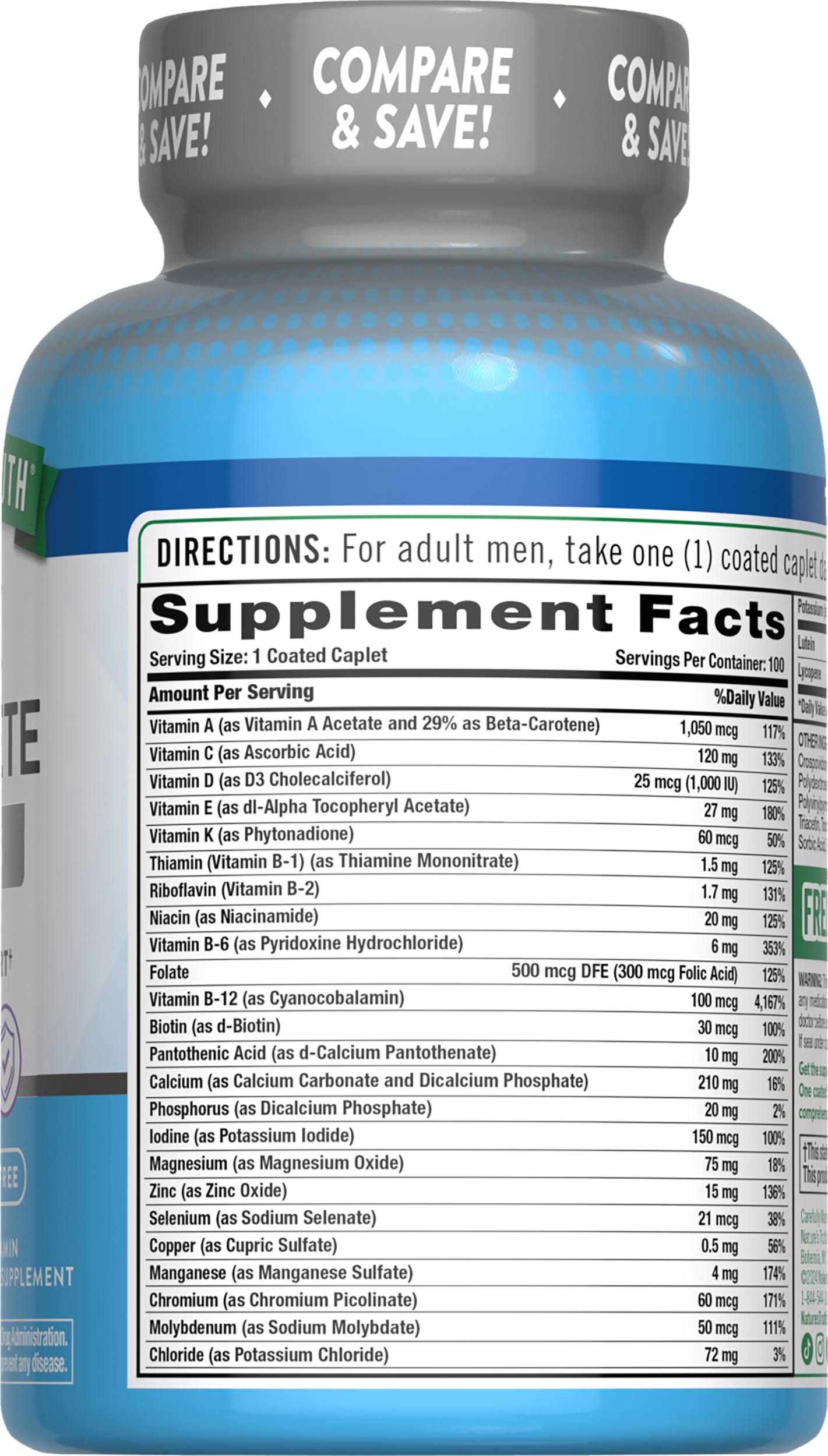 Nature's Truth ABC Complete Senior Men's 50+ 100 Caplets