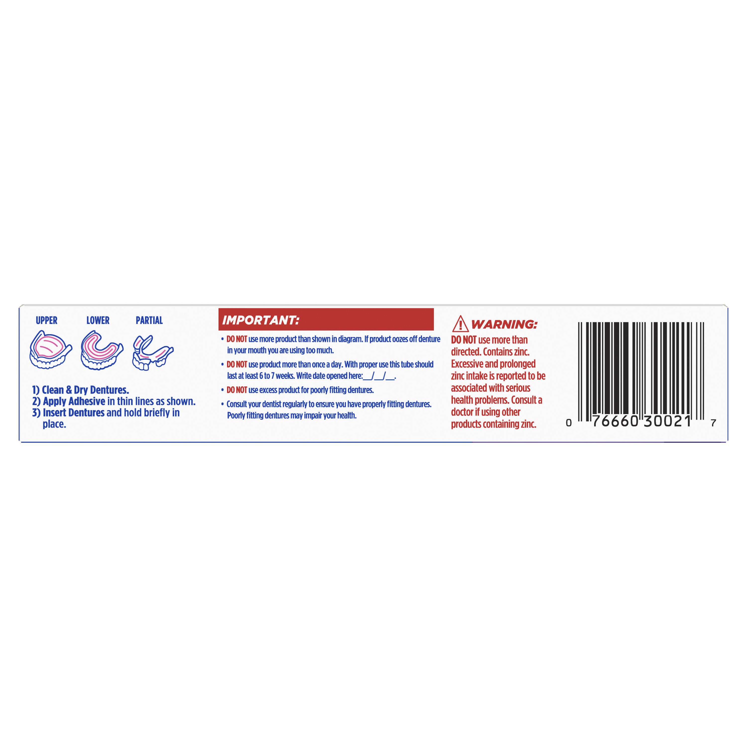 Denture Adhesive Fixodent Plus Gum Care Cream 2 oz.