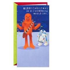 Hallmark Christmas Money/Gift Card Holder Greeting Card New w/Envelope Chewbacca