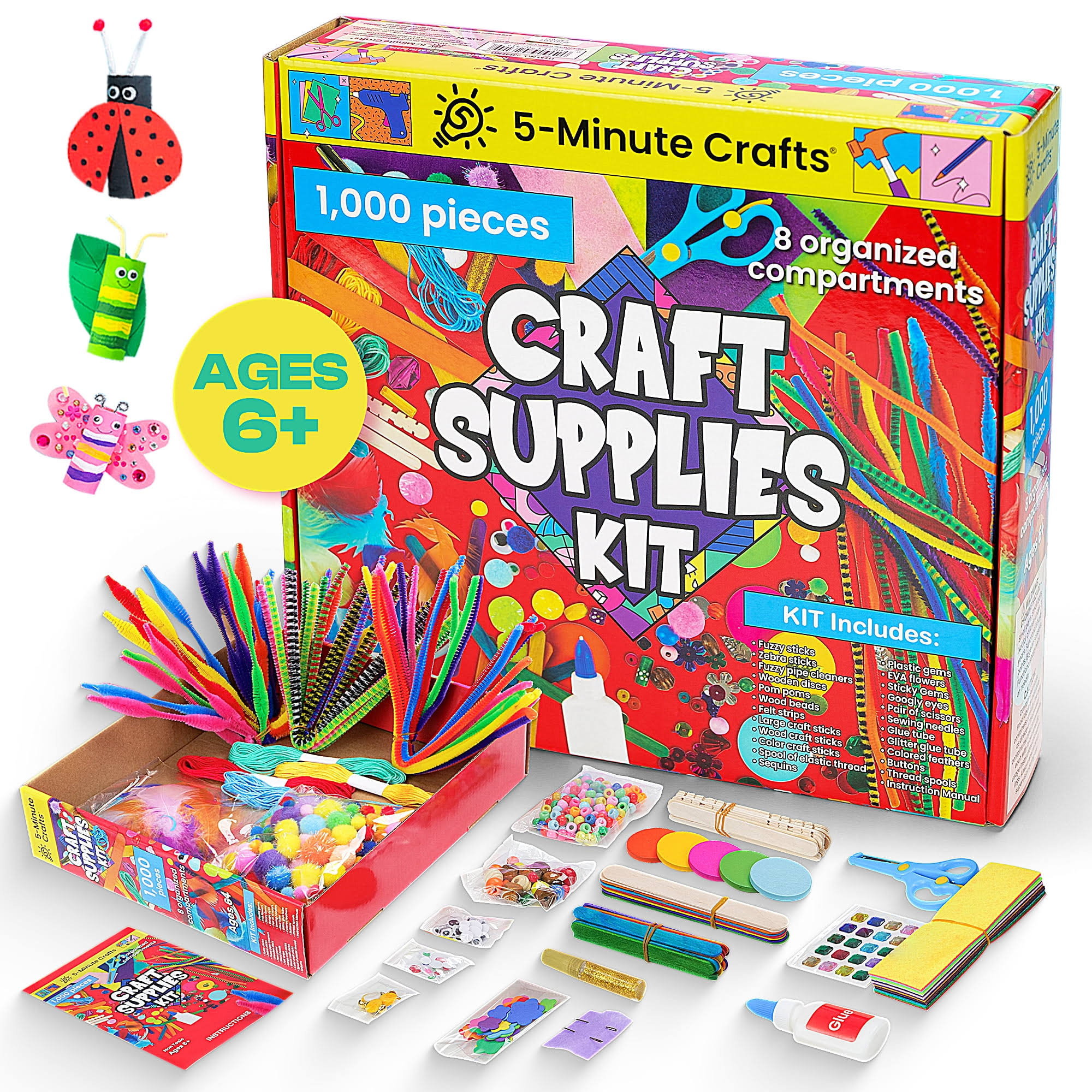 5-Minute Crafts, Arts & Crafts Supplies Kit, 1000 PC