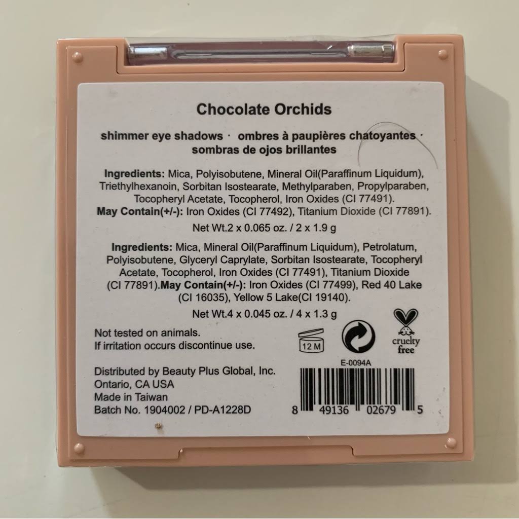 Be Lustre Chocolate Orchids Eyeshadow Palette in Countertop Display