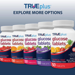 TRUEplus 50 Raspberry Glucose Tablets