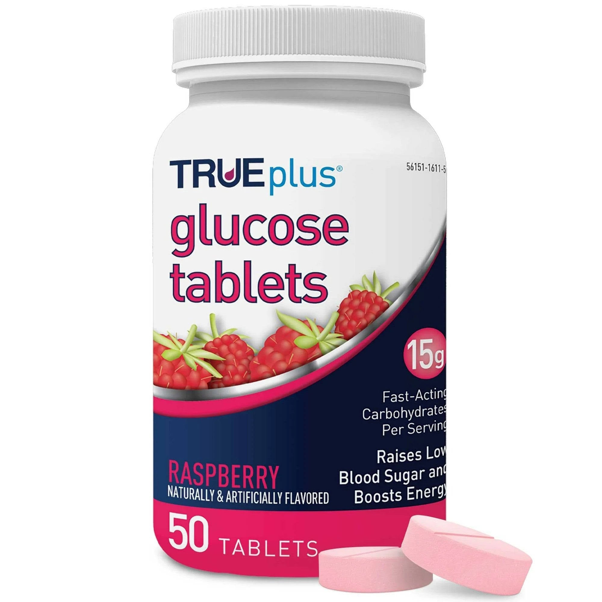 TRUEplus 50 Raspberry Glucose Tablets