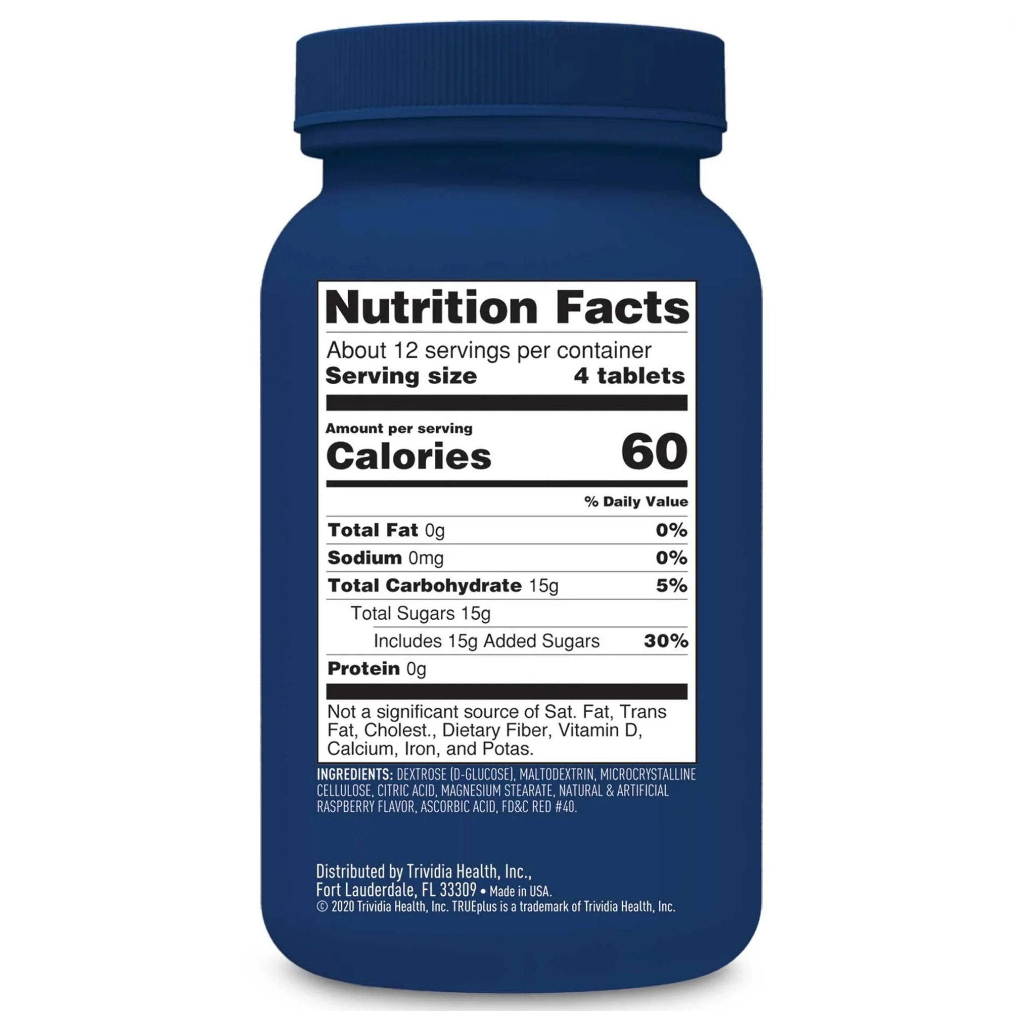 TRUEplus 50 Raspberry Glucose Tablets