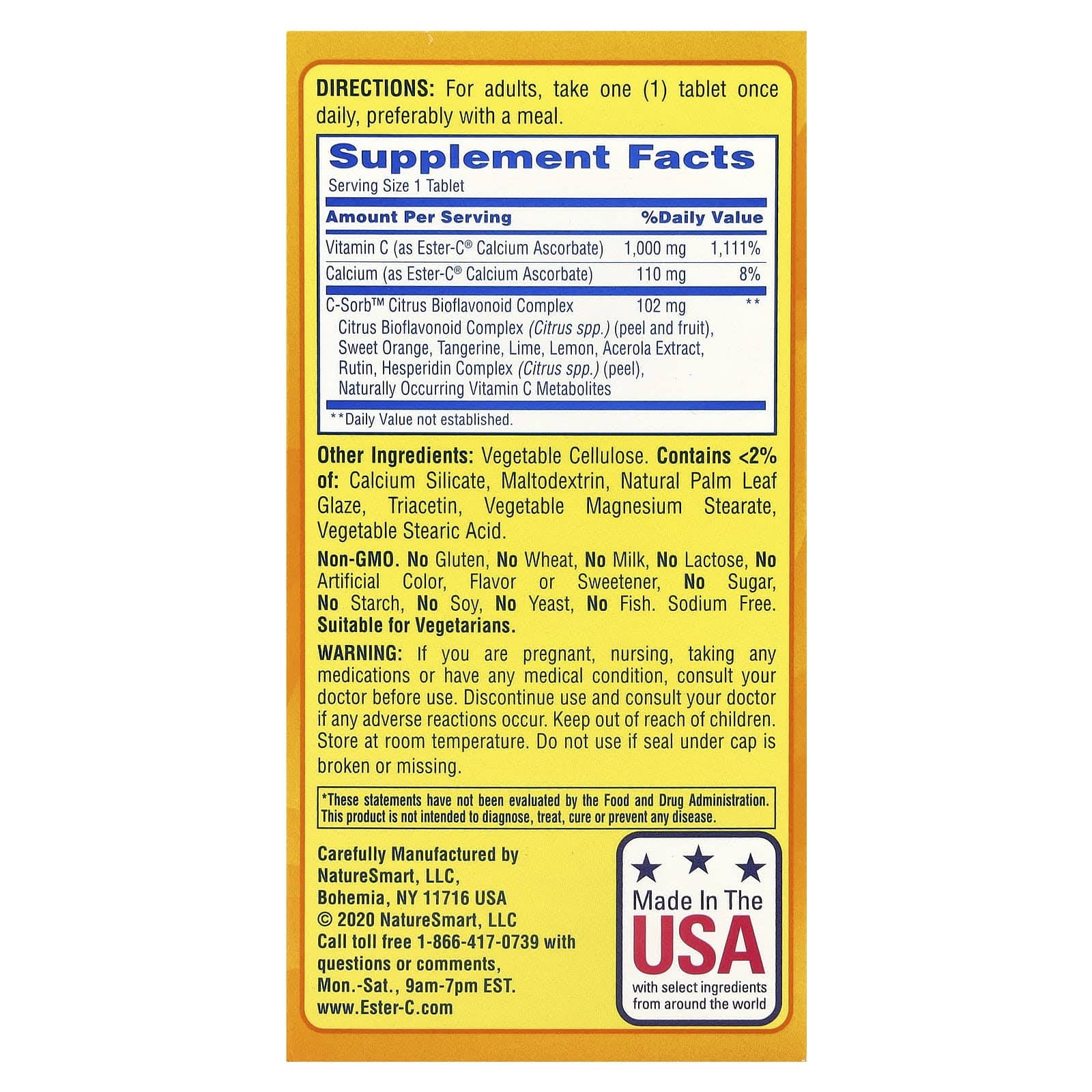 Ester-C 1000 mg Coated Tablets, 60 EA