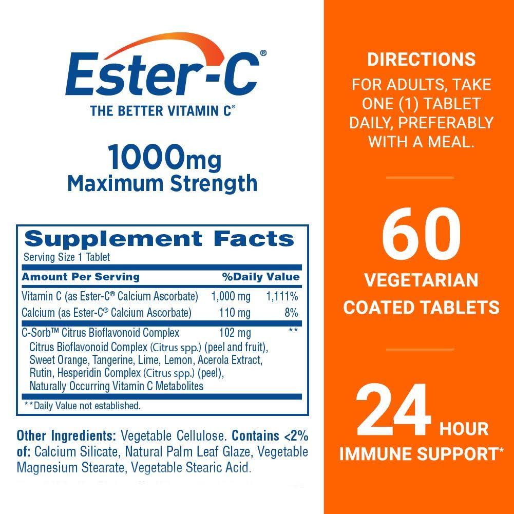 Ester-C 1000 mg Coated Tablets, 60 EA