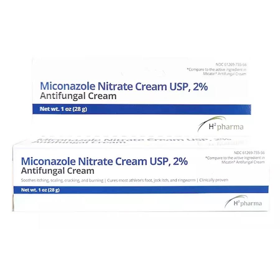 H2 Pharma Miconazole Nitrate USP 2% Antifungal Cream - 1 oz