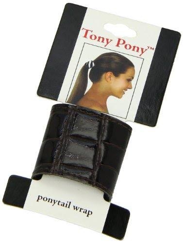 Mia Tony Pony Ponytail Wrap - Brown Embossed Alligator
