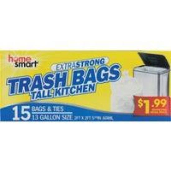 Home Smart 13 gal. Tall Kitchen White Trash Bag (12-Count)