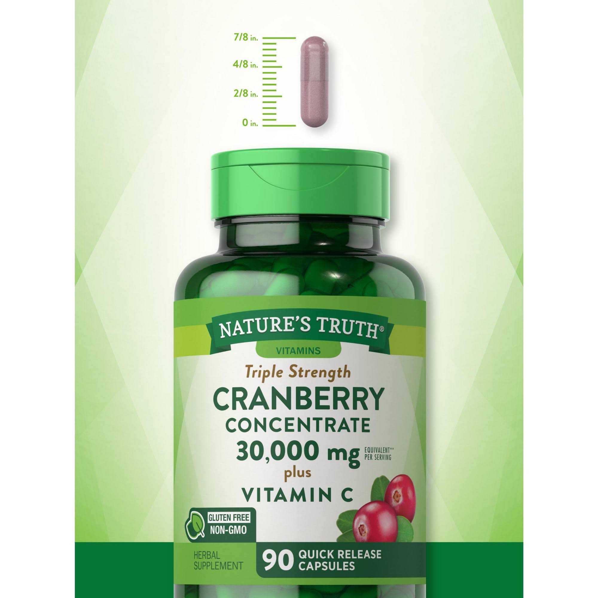 Nature's Truth Ultra Triple Strength Cranberry Concentrate Plus Vitamin C - 90 Capsules