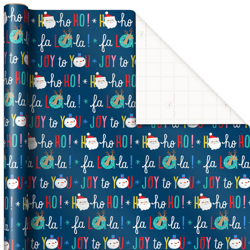 Fa La La Festive Messages Christmas Wrapping Paper, 45 Sq. ft.