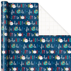 Fa La La Festive Messages Christmas Wrapping Paper, 45 Sq. ft.