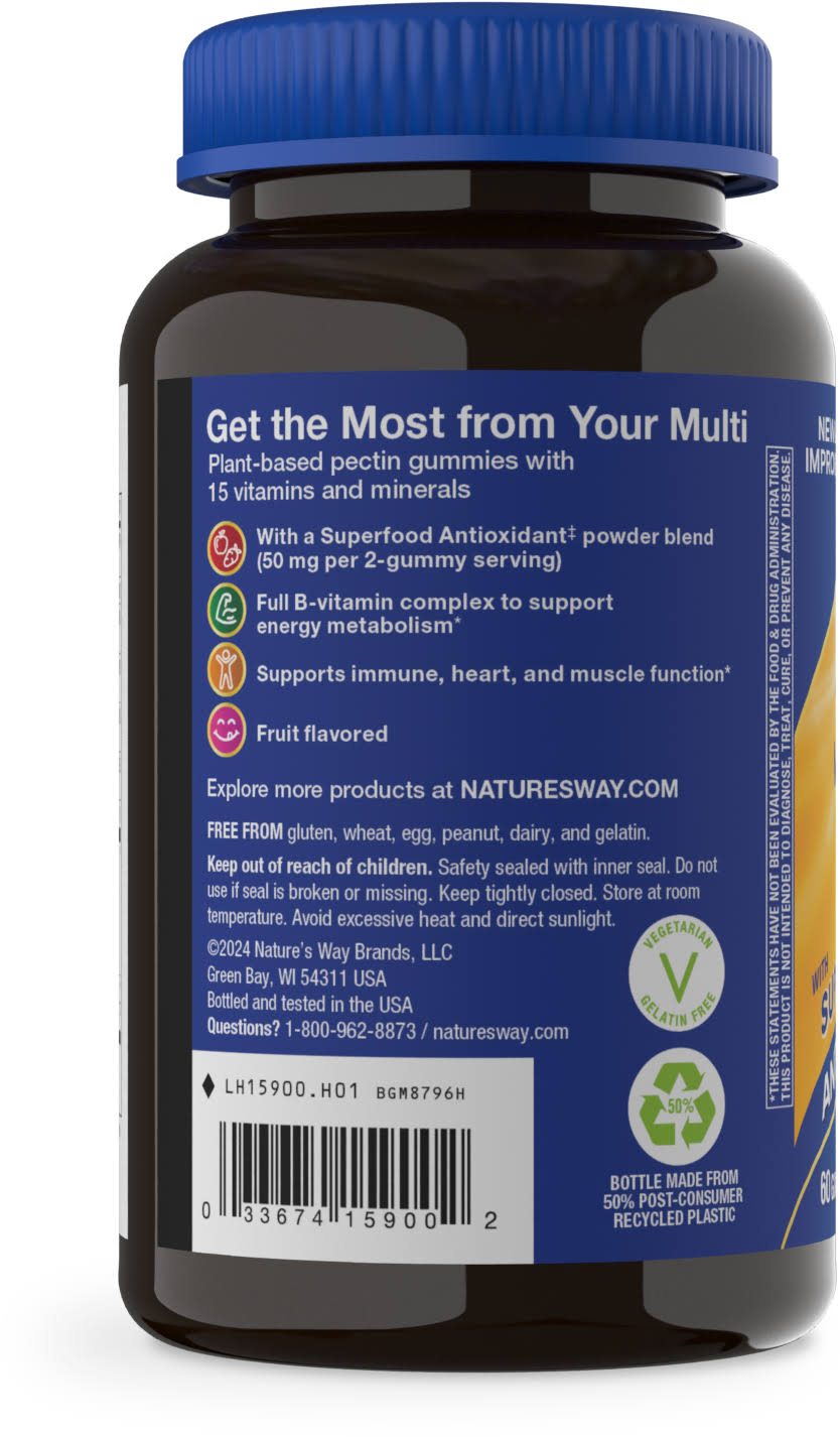Alive! Men's Gummy Multivitamin | Nature's Way 60 Gummies / Fruit