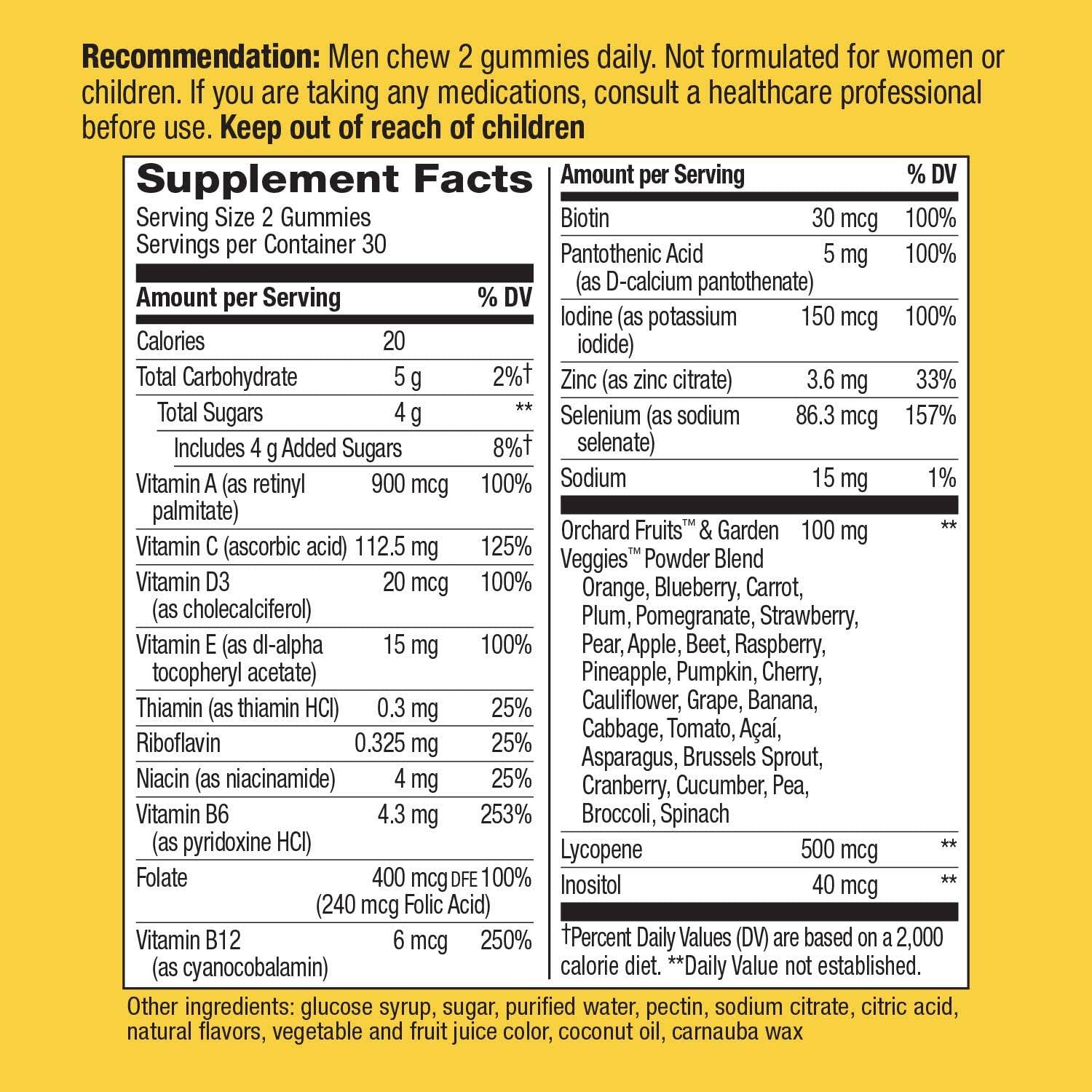 Alive! Men's Gummy Multivitamin | Nature's Way 60 Gummies / Fruit