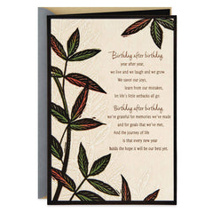 Hallmark Birthday Card, Year After Year Poem Birthday Card