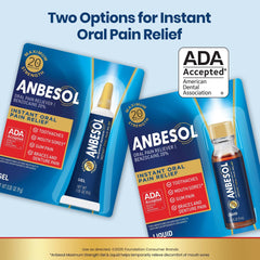 Anbesol Instant Oral Pain Relief Maximum Strength Liquid 0.41 fl oz
