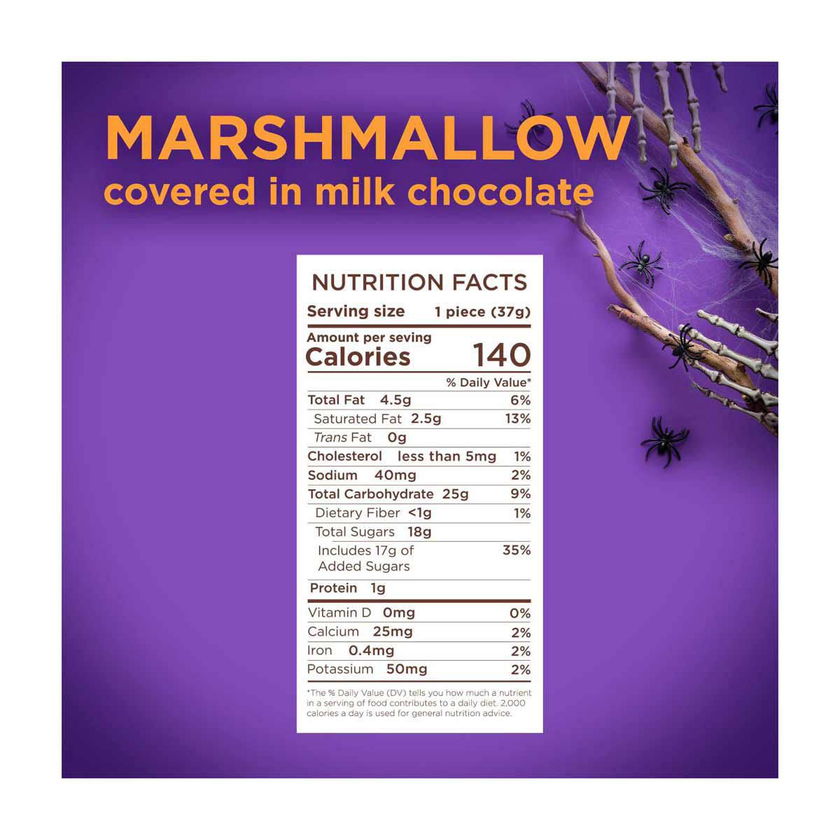 Russell Stover Halloween Milk Chocolate Caramel and Marshmallow Pumpkin - 1.3 oz