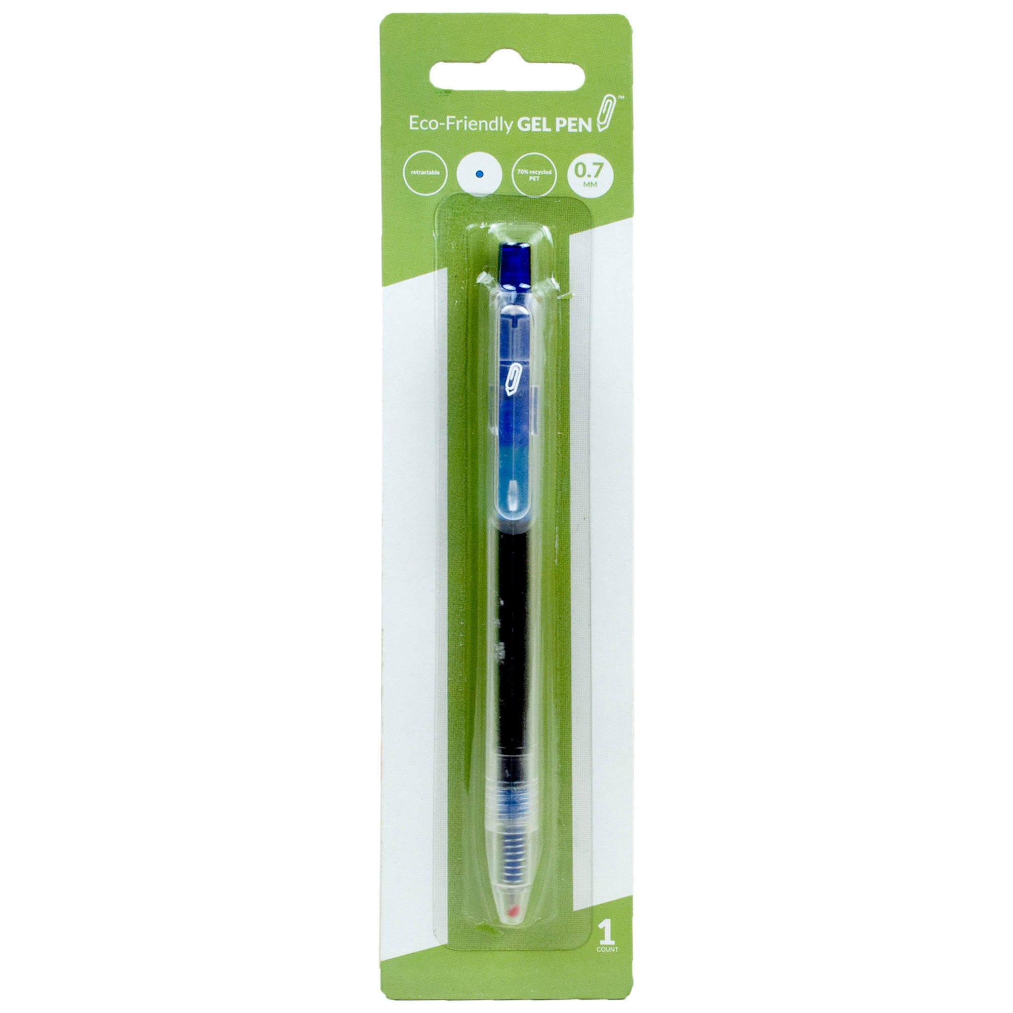 Eco Retractable Gel Pen (Blue)